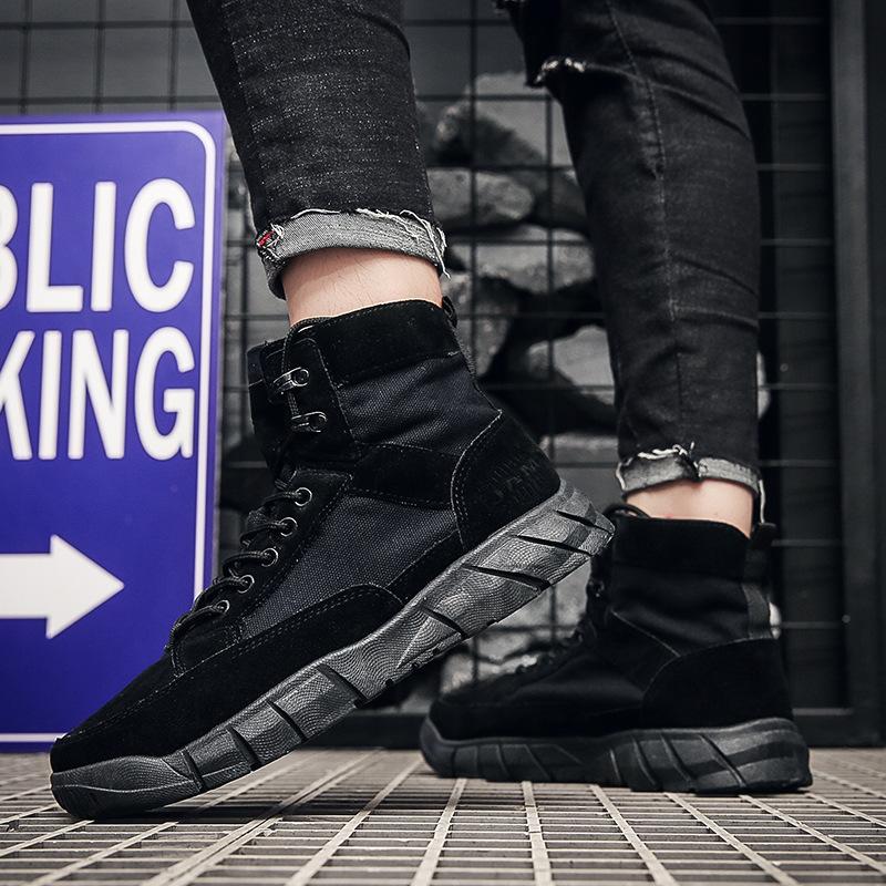 Мужская повседневная обувь, армейские ботинки для пустыни, кожаные, парусиновые, осенне-весенние, прогулочные, мужские повседневные рабочие туфли на плоской подошве, кроссовки