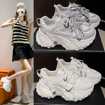 Роскошные женские кроссовки на шнуровке с толстой подошвой, удобная платформа, женские повседневные кроссовки для ходьбы, пара, вулканизированная обувь