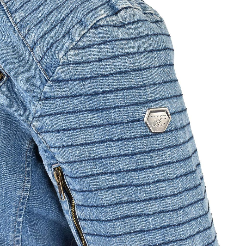 KOMINE Защитная джинсовая двойная куртка для мотоциклов, черная, XL, для осени, стандарт CE, уровень 2, стандарт CE, защитные джинсы, эластичный материал JK-154