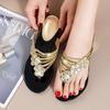 Fashion Summer Elegant Open Toe Anti-slip Slides Outdoor High Quality Ladies Fashion Versatile Crystal Diamonds Evening Flip Flop
