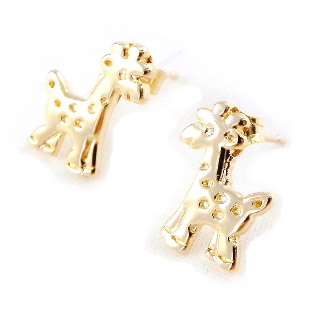 Les Trésors De Lily [C5750] - Gold Plated 'Giraffes' Earrings - 12x12 Mm
