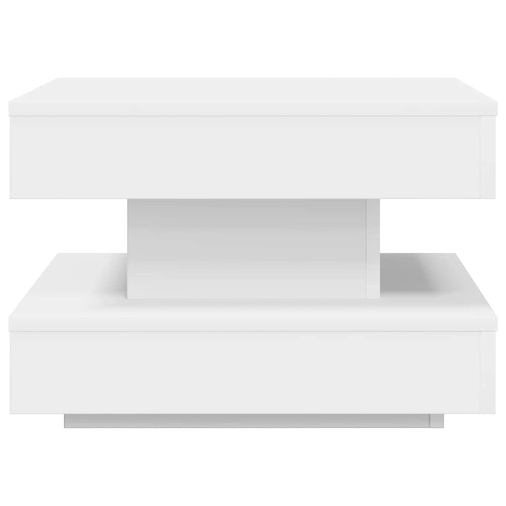 Rotating Coffee Table 360 degrees Swivel White 50 x 50 x 34.5 cm