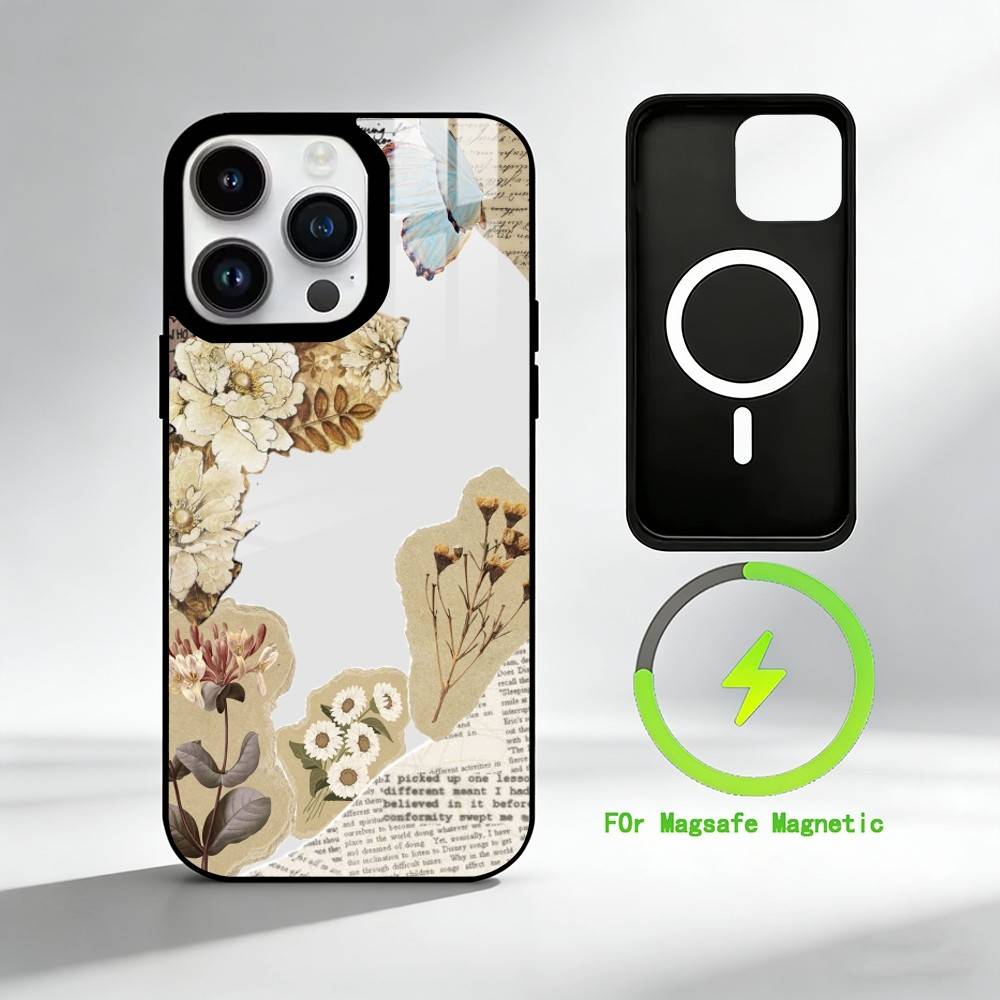 Чехол для телефона с мозаичным рисунком для iPhone 17 16 15 14 13 12 Pro Max Plus с зеркальным покрытием, беспроводной, магнитный