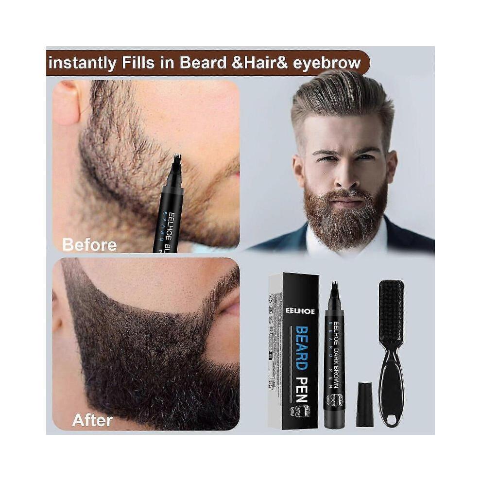 EELHOE Beard Filling Pen Kit Men's Beard Natural Waterproof Beard Pen Beard Stroke Pen