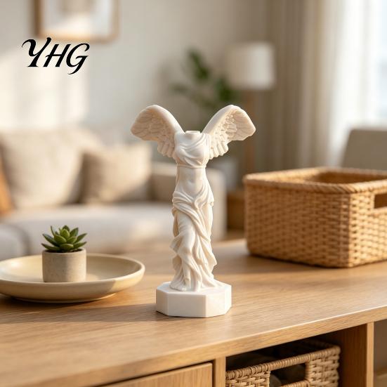 Decorative Table Centerpiece Goddess of Victory Figurine, 3D Printed Greek Winged Elegant Figurine Statue, Artistic Sculpture for Home Office