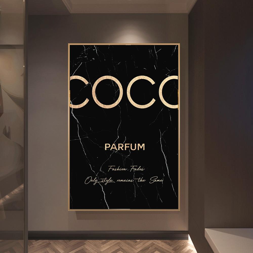 Роскошный золотой абстрактный парфюмерный холст, печать плакатов, настенная художественная картина для гостиной, современная живопись