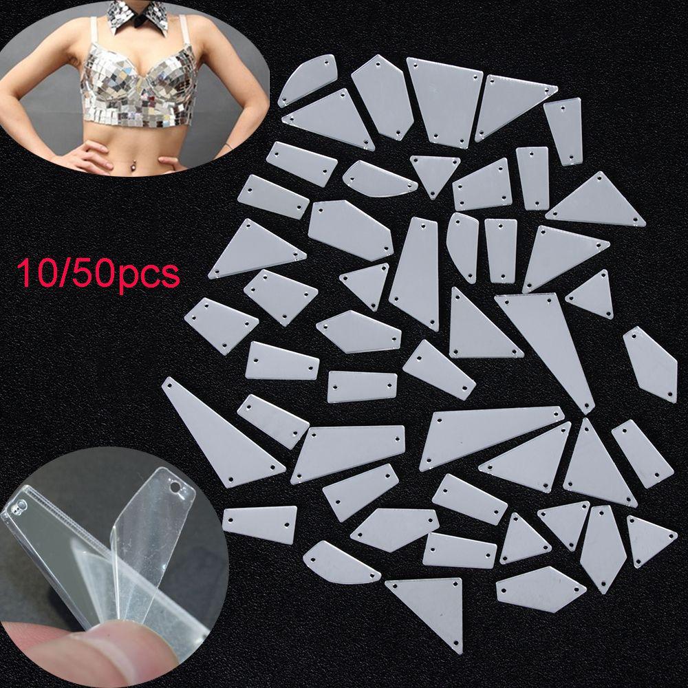 Shiny Silver Color Sewing Wedding Dress Irregular Beads Stones Crystal Rhinestones Mirror Sew On