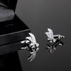 Exquisite Electroplated Silver Eagle Shaped Copper Metal Cufflinks French Shirt