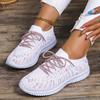 Мода модные цветные вязаные кроссовки для женщин 2024 осень пара шнуровка нескользящие балетки повседневная спортивная обувь для женщин плюс размер 35-43
