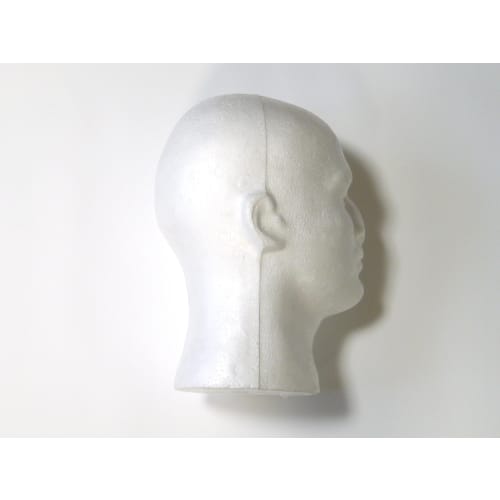 Fuji Interior Lightweight Male Mannequin Head with Display Stand, White