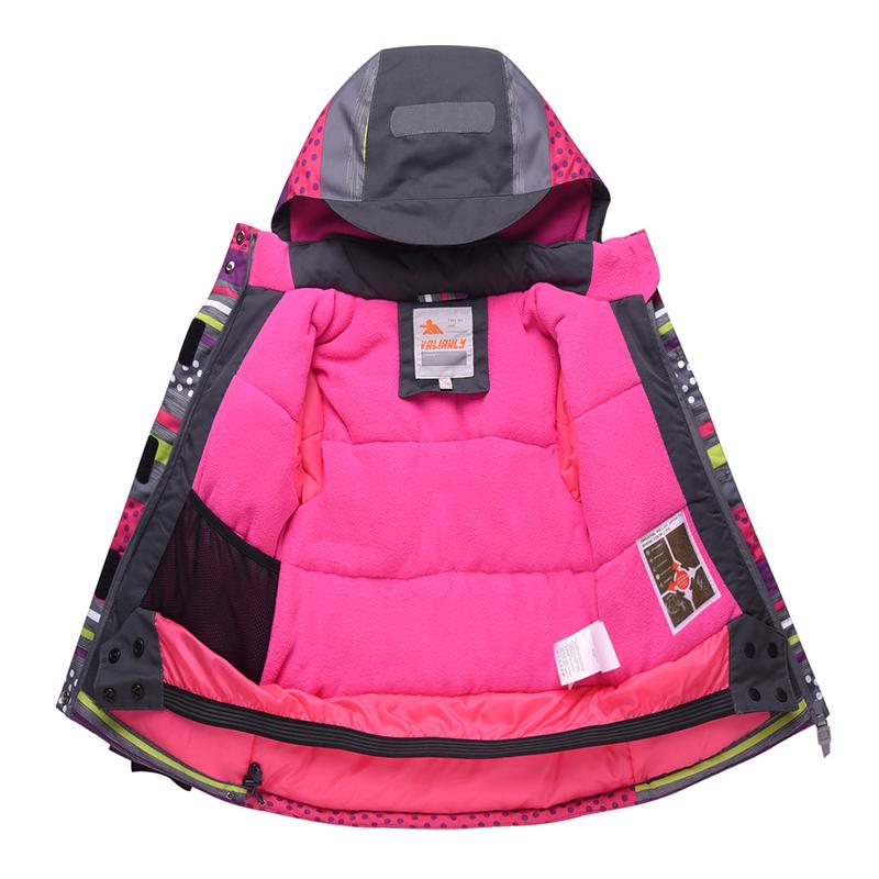 Зимний костюм для девочек VALIANLY, зимний детский зимний комбинезон для девочек, лыжная куртка, штаны, комплект из 2 предметов, толстые теплые лыжные комплекты