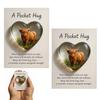 Highland Cow Pocket Hug Mini Heart Shaped Highland Cow Ornament with Inspirational Card Heartfelt