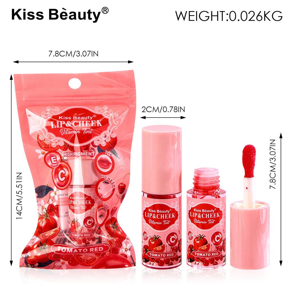 Kiss Beauty Блеск для губ румяна жидкая помада для губ и щек двойного назначения тон лица натуральное отбеливание блеск для губ
