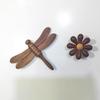 Natural Wooden Cartoon Insect Wood Chip Pendant Dragonfly Small Animal Ornament Creative Decoration Refrigerator Magnet Gift