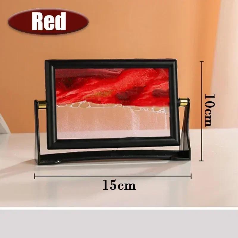 5 дюймов домашний креативный движущийся песочный арт-объект Живопись Стеклянные зыбучие пески Песочные часы Вращающееся украшение Настольные украшения Подарок на день рождения