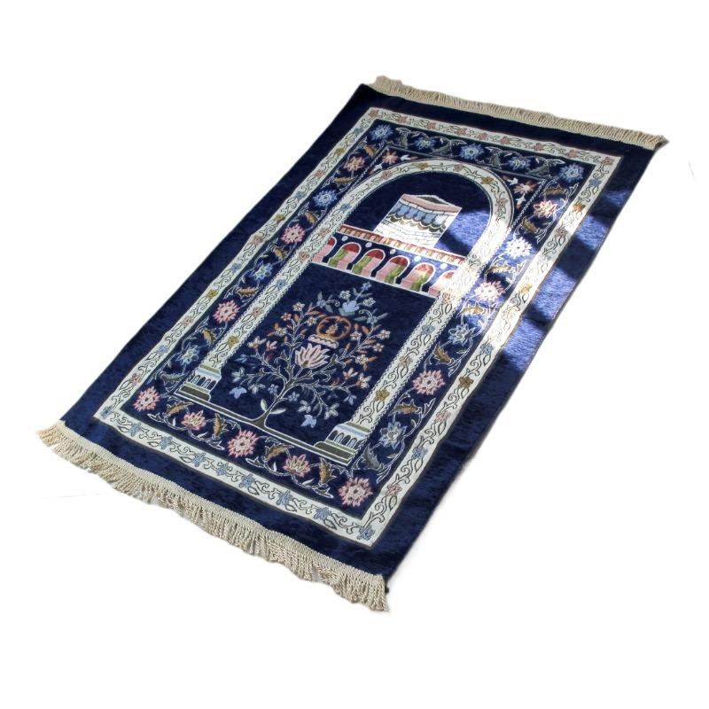 Muslim Prayer Blanket with Retro Pattern, Portable Wear-resistant Prayer Small Rug, Easy-to-Clean Islamic Kneeling Mat