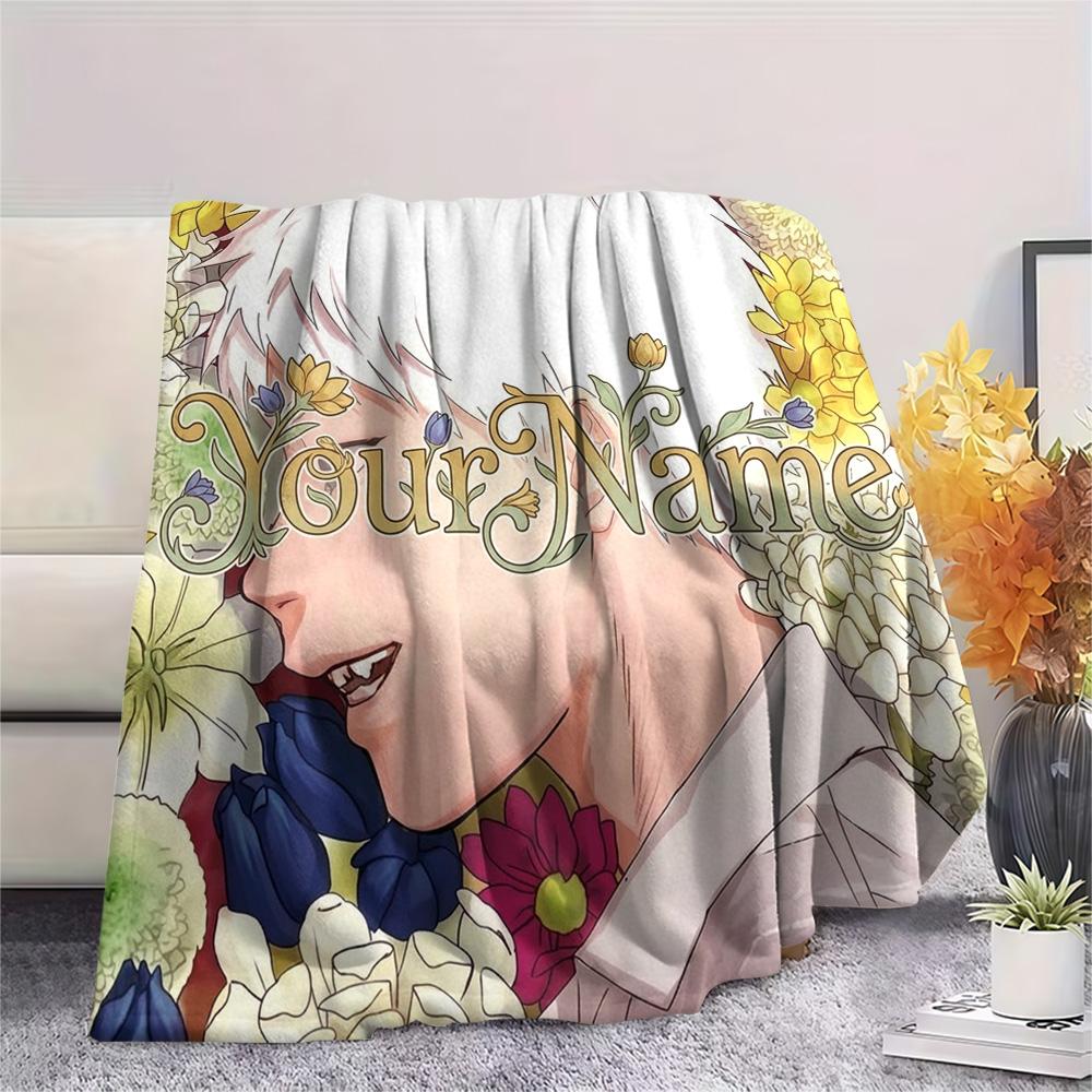 1PC Flame Friendship Custom Name Patterned Flannel Blanket Suitable For All Seasons For Home Decor Warmth And Comfort Gifts Holiday Present