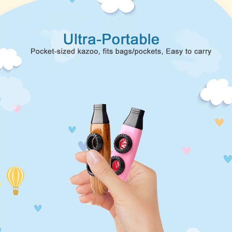 Музыкальный инструмент Казу с двумя отверстиями, Легкий Прочный Зернистый Дизайн, Практический Казу для Аккомпанемента Гитаре Укулеле