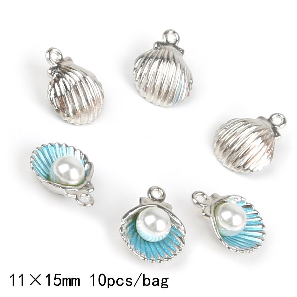 9-12Pcs Multi-Styles Starfish Shell Conch Crown Enamel Charms Pendant For Jewelry Making DIY Bracelet Necklace