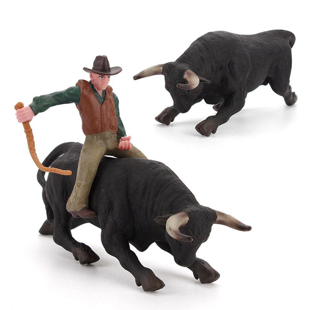 Scene Accessories Collectible Character Model Animal Toys Rodeo Bull Bull Rider PVC Model