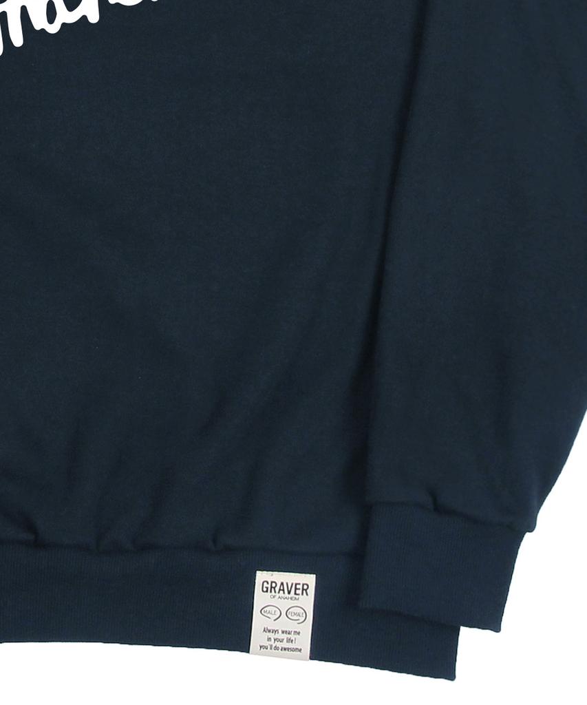 GRAVER [Unisex] Drawing Logo Smile Sweatshirt_Navy