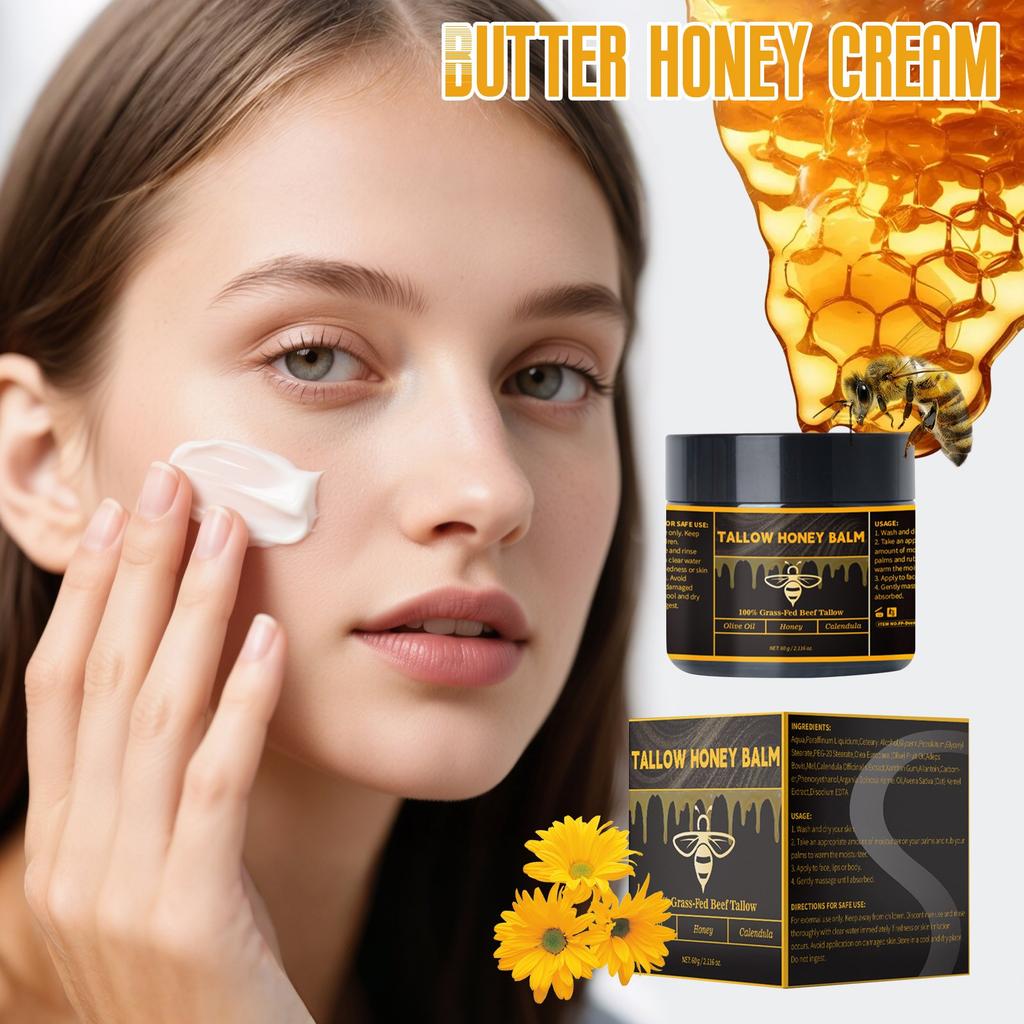 Органический бальзам с маслом ши и медом, увлажняющий крем с жиром, успокаивающий и увлажняющий, 60 г