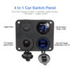 4 Buttons Rocker Switch Panel Voltmeter USB Chargers 3.0 Light Toggle 12V 24V Accessories for Boat Marine Car RV Camper CaravansSwitches Seat 3