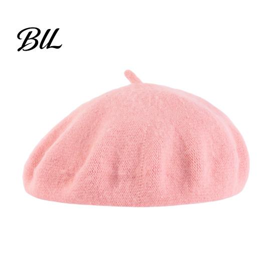 Elegant Dating Outfit Headwear Women Wool Beret Hat, Classic Solid Color Winter Cozy Outdoor Hiking Hat Cap, Soft Breathable Blend for Ladies