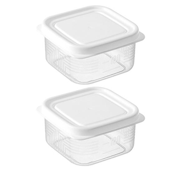 2Pcs Food Storage Container with Cover Fresh-keeping PP Material Useful Stackable Fridge Box Home Supply