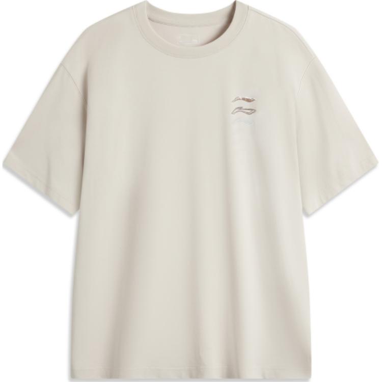 Li Ning Cool Tea Loose Moisture Wicking Round Neck Short Sleeve T-Shirt Men Tops Dawn-Gray AHSU709-10