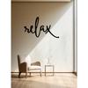 Black Metal Relax Word Art Deco Style Wall Decor Modern Bathroom Sign Iron Art Hanging Decoration