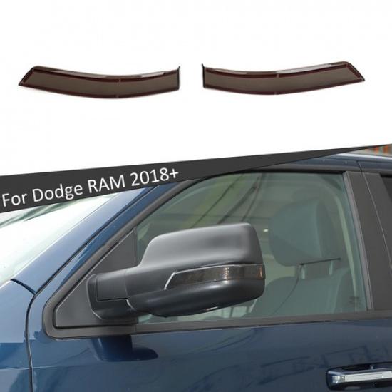 Rearview Mirror Turn Signal Light Trim Cover For Dodge Ram 1500 18+ Smoked Black