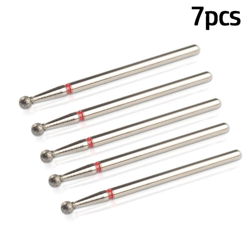 7pcs/Lot Diamond Milling Cutter for Manicure Burrs Pedicure Nail Drill Bits Accessories Nozzles for Manicure Cutters Nail Files