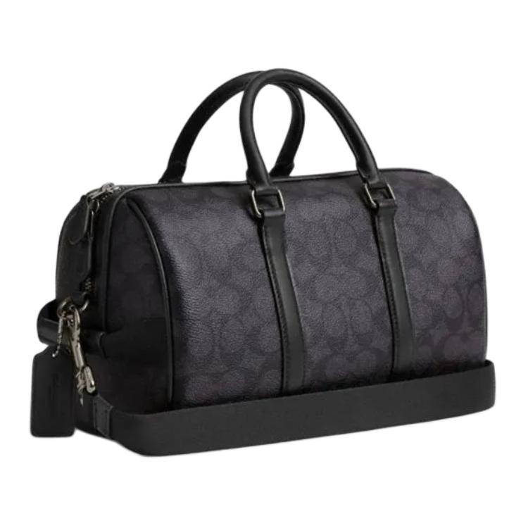 Coach Venturer 27 Сумка-бостон с принтом логотипа на молнии Мужская сумка через плечо Серо-черная CY821-QBA5F