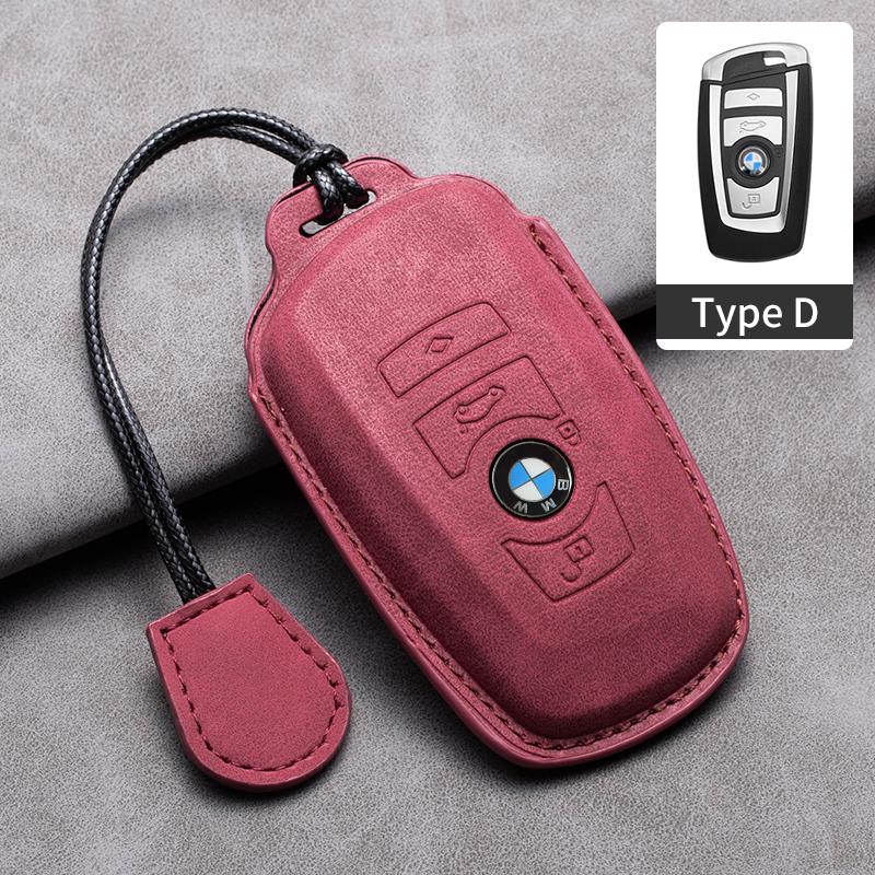 JYPK6 Sheepskin Leather Car Key Case Cover Accessories For BMW 1 2 3 4 5 6 7 Series X1 X3 X4 X5 X6 F36 F25 F26 F30 F34 F10 F07 F20 Z10
