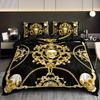 3pcs Breathable Polyester Skull Print Bedding Set - Machine Washable Includes 1 Duvet Cover & 2 Pillowcases Perfect for All