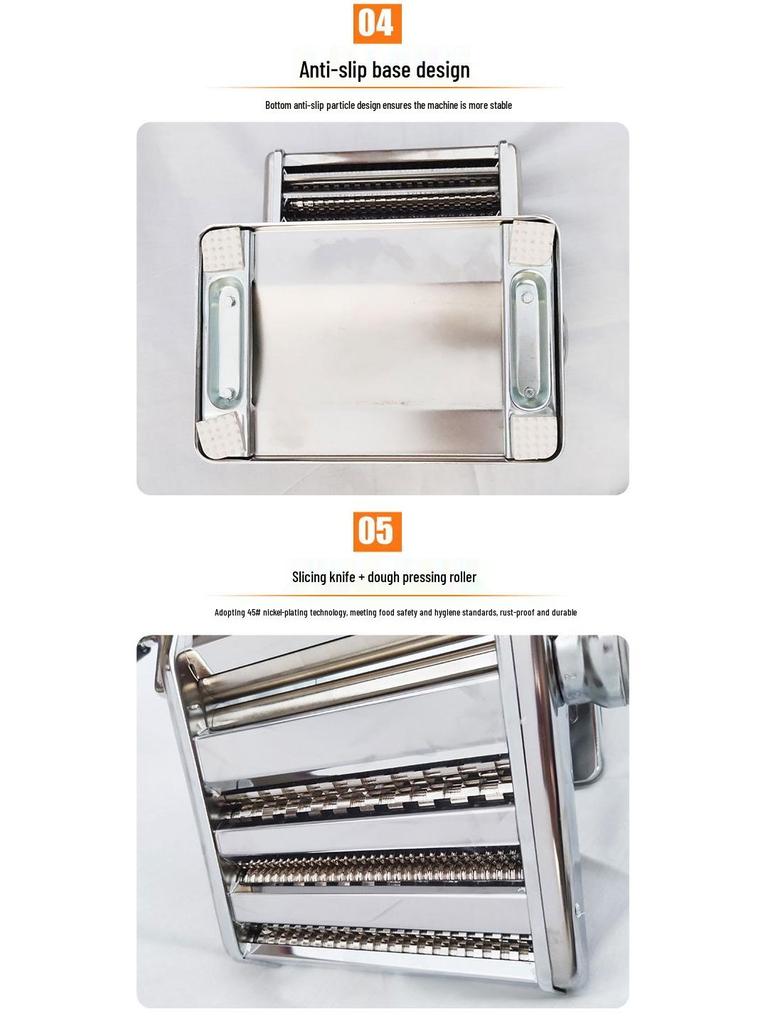 Ручная пресс-машина для пасты и лапши бренда Fuxing с несъемным лезвием и поддоном, Нержавеющая сталь