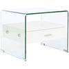Bedside Table - DKD Home Decor - Transparent White - MDF Wood - 50 X 40 X 45.5 Cm