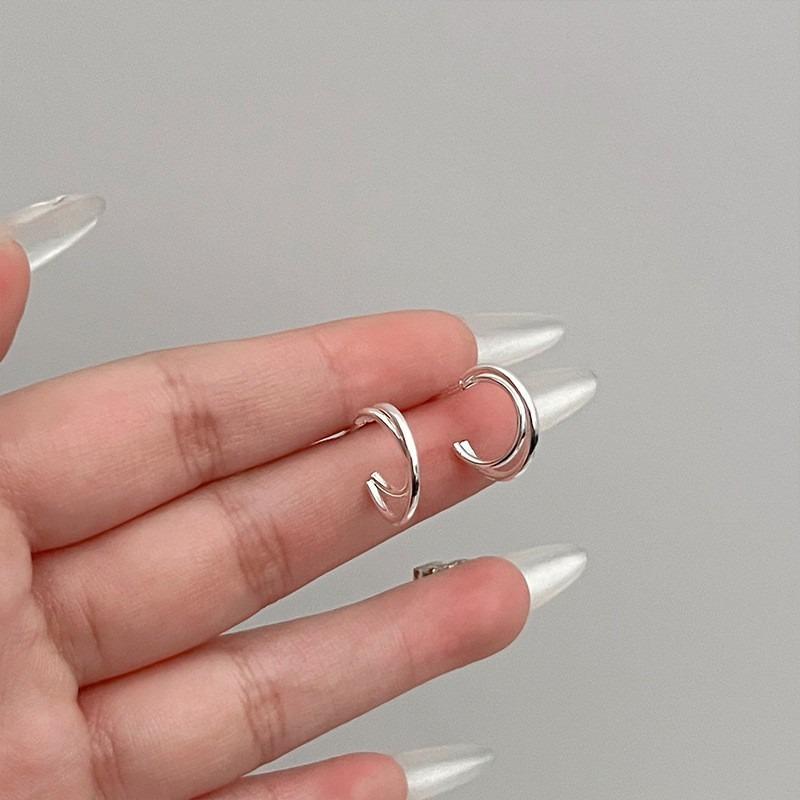 Иглы для ушей из стерлингового серебра S925, новые темпераментные простые и маленькие серьги-пусеты, женские серьги, серьги для пирсинга ушей, серьги, предотвращающие блокировку, ювелирные изделия