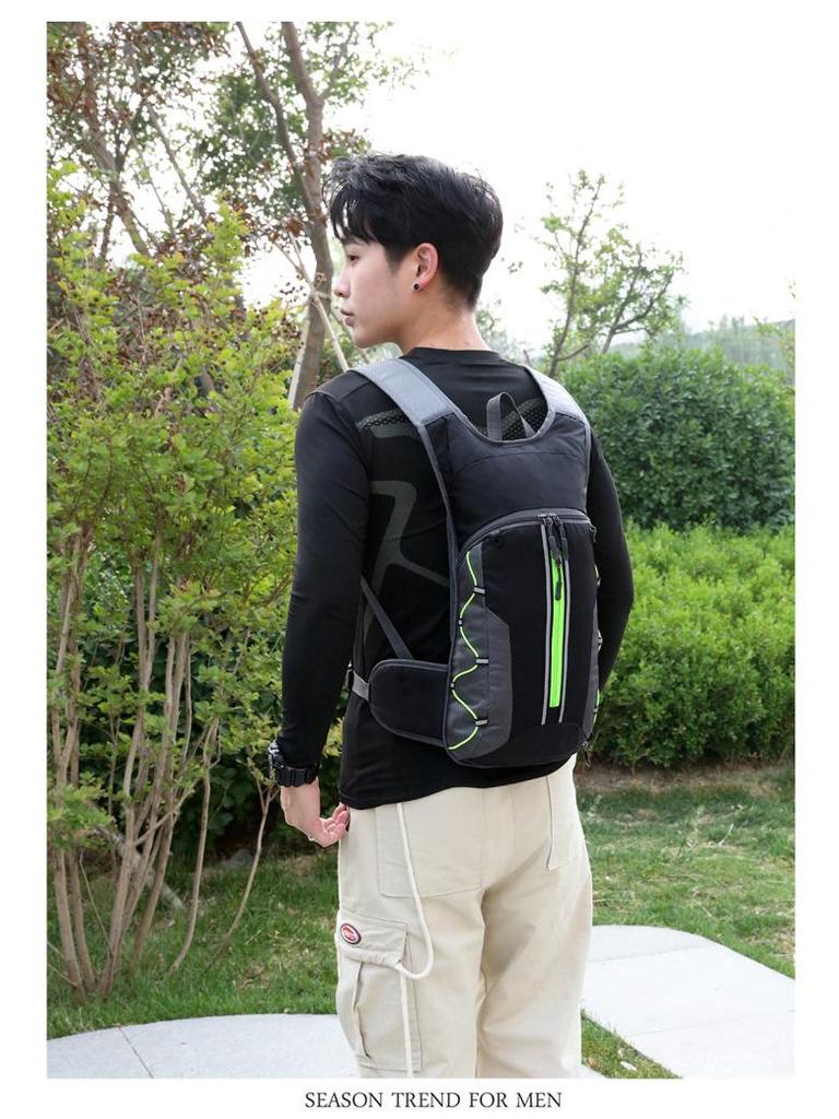 Lightweight, Breathable Outdoor Cycling Backpack with Water Bag & Helmet Storage - Unisex Wear-Resistant Design