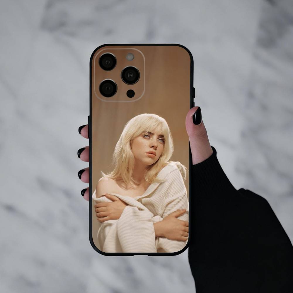 Чехол для телефона Singer B-Billie E-Eilish-H для iPhone 17pro,16,15,14,13,12,11 Plus,Pro Max,XS,Мягкий силиконовый черный чехол