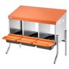 Chicken Nesting Boxes, 3 Compartments, with Support Legs, Easy Egg Collection, Galvanized Steel and High-Strength Plastic, Roll Away Nesting Boxes for
