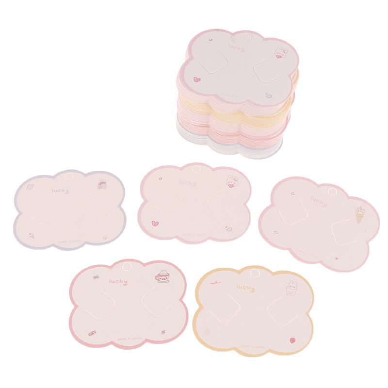100Pcs Cute Headband Hair Clips Jewelry Display Card Blank Kraft Paper Card Hairclip Price Tag Hairpin Packaging Cardboard Holde