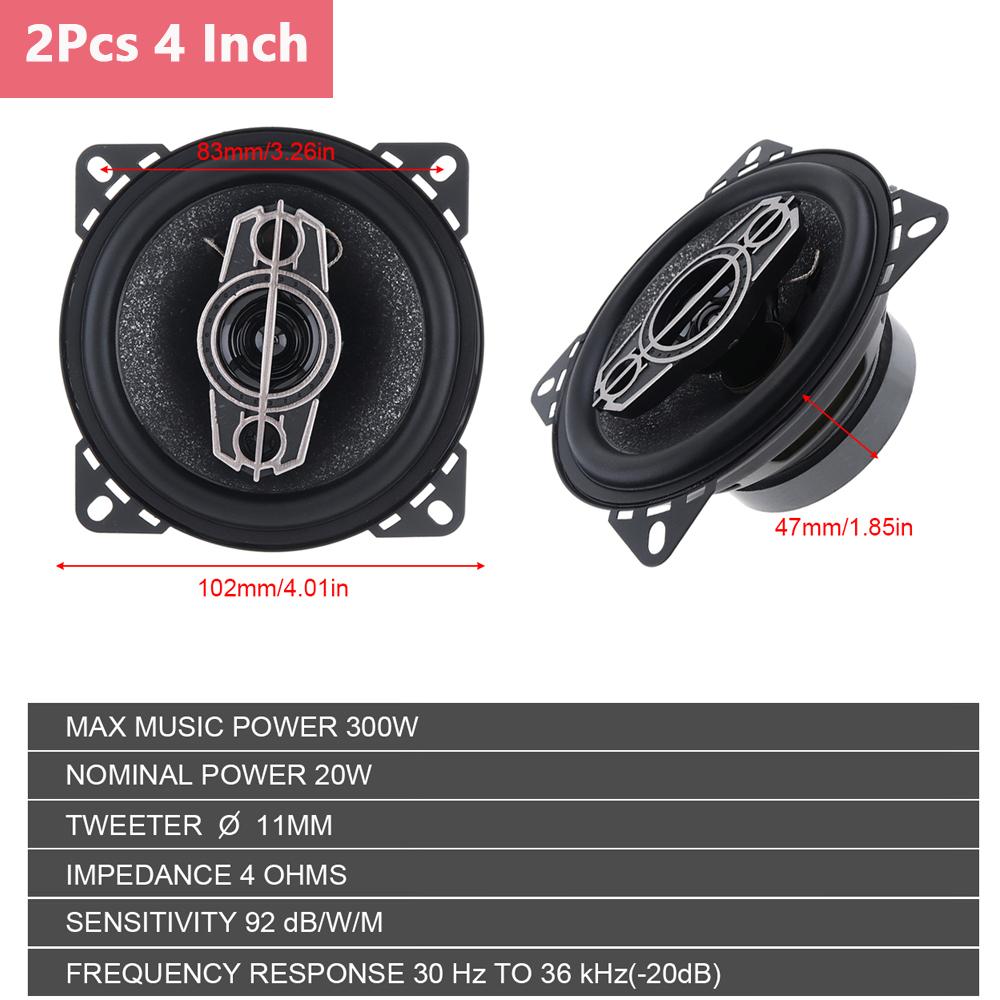 2pcs 4/5/6 Inch Car Speakers 4 Way Subwoofer Car Audio Music Stereo Full Range Frequency Coaxial Hifi Automotive SpeakerGood product