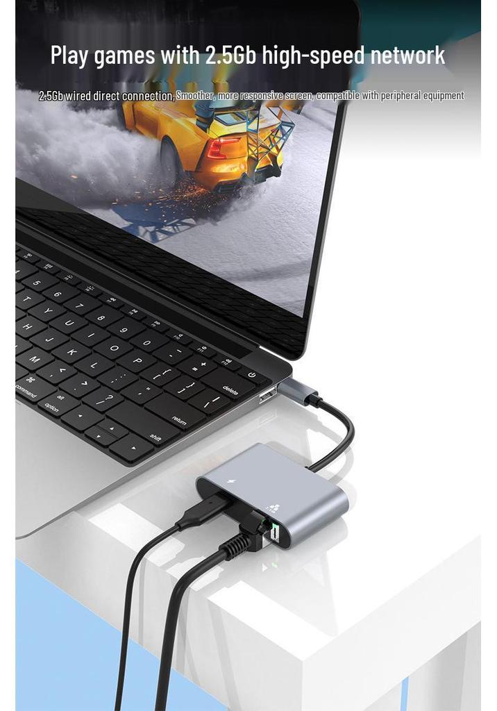 USB-C адаптер к 2.5G Ethernet с док-станцией для зарядки PD 100 Вт