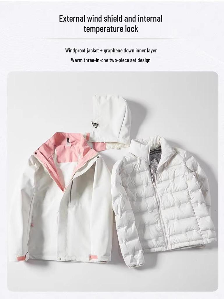 Camel Outdoor Women's 3-in-1 Waterproof Down Parka for Winter Hiking & Mountaineering