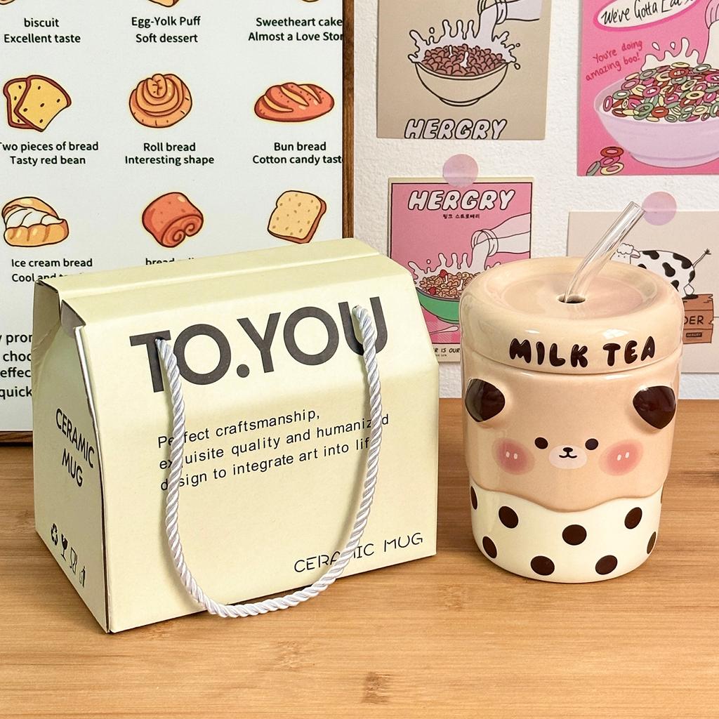 Керамическая чашка-соломинка Сувенирный подарок для девочек Чашка для воды Кружка с высоким дизайном Офисная чашка Домашняя чашка для пары Мужчины