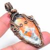 Natural Malinga Jasper Gemstone Handmade Copper Wire Wrap Pendant 2.68" p2A43