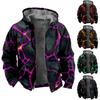 Мужская куртка с принтом, мужская весенне-осенняя повседневная трендовая куртка на молнии с капюшоном