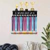 Metal Trophy Display Stand Athletic Award Organizer Never Give Up Theme Wall-Mounted Medal Display Rack Multi-Hook Home Decor